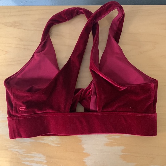 Fabletics Velour Red Sports Bra - Picture 3 of 3